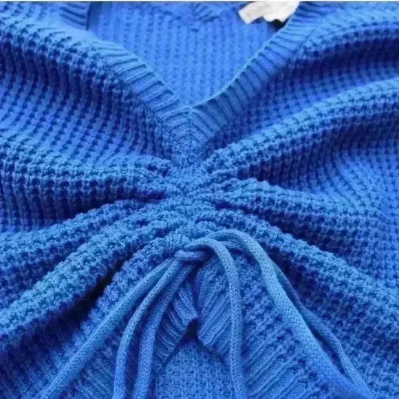 SINCERELY JULES Adjustable Length Cinch Crop Long Sleeve Knit Sweater Women S - Picture 10 of 10